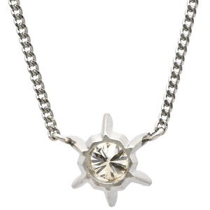 ネックレス ダイヤモンド 0.30ct ペンダント Pt シルバー 1P 1石 1粒 ダイヤモンド プラチナ  中古