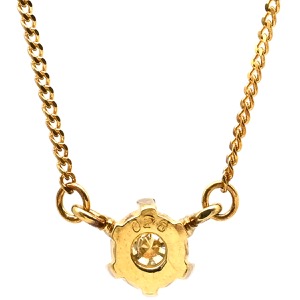 ネックレス 1Pダイヤ ペンダント K18YG ゴールド Au750 18K YG ラウンドブリリアントカット 1粒 6本爪  中古