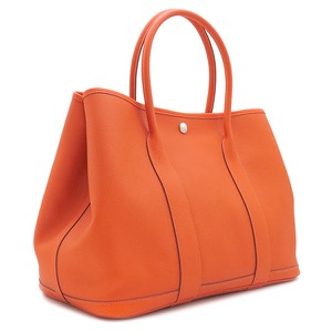 エルメス トートバッグ ガーデンパーティーPM ヴォーエプソン オレンジ オレンジ  中古