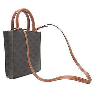 セリーヌ 2WAYバッグ ミニ バーティカル カバ レザー ブラウン 茶 ショルダー  194372BZK 中古