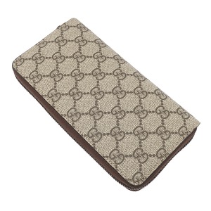 グッチ 長財布 ネオヴィンテージ GGスプリーム ジップアラウンド GGスプリームキャンバス ベージュ 茶 ラウンドファスナー 473953 中古