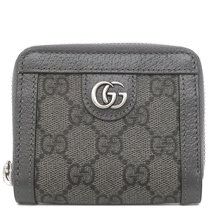グッチ コインケース GGスプリーム ジップアラウンド GGスプリームキャンバス グレー 小銭入れ カードケース 791744 中古