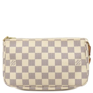 ルイヴィトン アクセサリーポーチ ミニ ポシェット アクセソワール ダミエアズールキャンバス ホワイト 白 N41207 中古