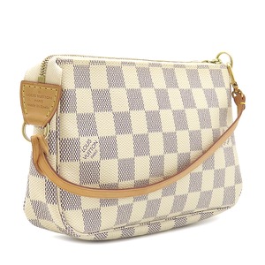 ルイヴィトン アクセサリーポーチ ミニ ポシェット アクセソワール ダミエアズールキャンバス ホワイト 白 N41207 中古