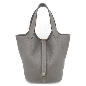 エルメス ハンドバッグ ピコタンロックPM トリヨンクレマンス グレー 中古