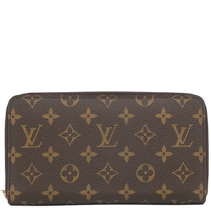 ルイヴィトン 長財布 ジッピー オーガナイザー モノグラムキャンバス ブラウン 茶 ラウンドファスナー  M60002 中古