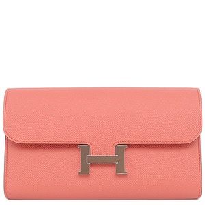 エルメス 長財布 コンスタンス ロング ヴォーエプソン ピンク 二つ折り財布 中古