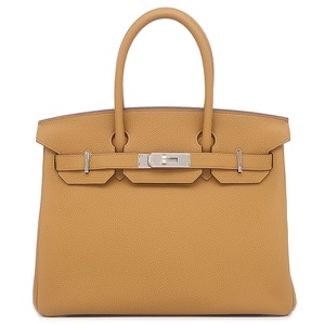 エルメス ハンドバッグ バーキン30 ヴェルソ トゴ ブラウン 茶 黄色 バイカラー 中古