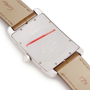 カルティエ タンクアメリカン LM WB701351 K18WG無垢 純正ダイヤ ギョウシェ 青針 自動巻き