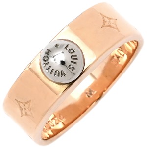 ルイヴィトン リング 指輪 バーグ ナノグラム GP ゴールド #M モノグラム シルバースタッズ   M00214 中古