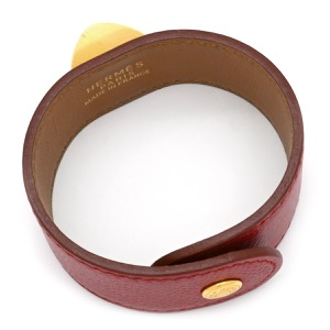 エルメス ブレスレット メドール ヴォーエプソン レッド レザーブレス スタッズ  中古