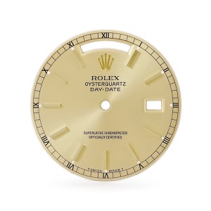 ロレックス 腕時計パーツ 純正 デイデイト 19018用 ダイアル ステンレススチール ゴールド 替え 文字盤 シャンパンゴールド 三針セット 交換 予備 トリチウム 中古
