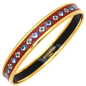 エルメス バングル エマイユ PM  GP マルチカラー 花柄 ブレスレット 七宝  中古