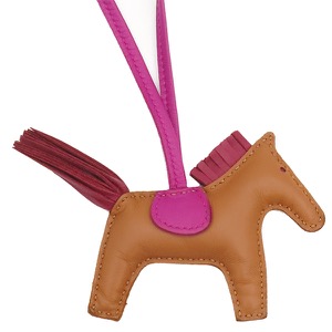 エルメス バッグチャーム ロデオPM アニョーミロ ブラウン 茶 赤 紫 中古