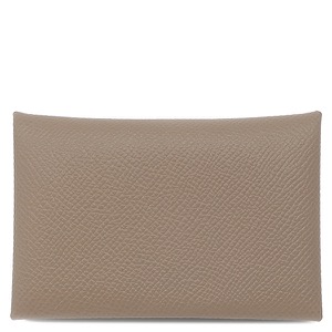 エルメス カードケース カルヴィ ヴォーエプソン グレー未使用 グレージュ 中古