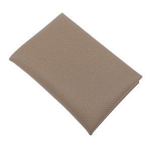 エルメス カードケース カルヴィ ヴォーエプソン グレー未使用 グレージュ 中古