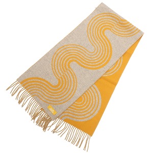エルメス マフラー カザック ヴァーグ カシミヤ ベージュ 波模様 Casaque Vague  中古