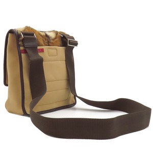 プラダ ショルダーバッグ レザー ブラウン ハムスター 斜め掛け 茶  B10661 中古