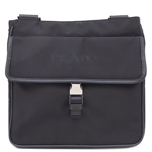 プラダ ショルダーバッグ 三角ロゴ ショルダ  ナイロン ブラック 黒 斜め掛け   VA0269 中古