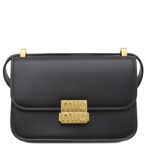 ミュウミュウ ショルダーバッグ シティ レザー ブラック 黒 5BD254 中古