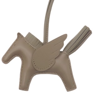 エルメス バッグチャーム ロデオPM ペガサス アニョーミロ グレー グレージュ 単色 ソーエトゥープ 中古