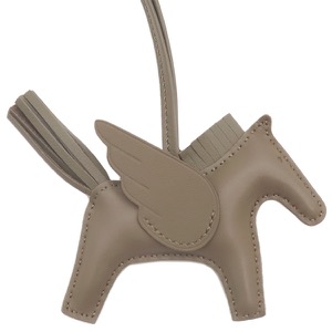 エルメス バッグチャーム ロデオPM ペガサス アニョーミロ グレー グレージュ 単色 ソーエトゥープ 中古