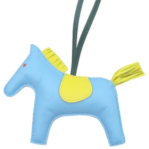 エルメス バッグチャーム ロデオGM アニョーミロ ブルー 水色 緑 黄色 中古