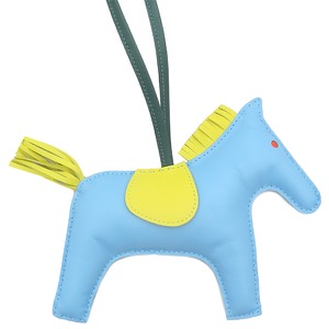 エルメス バッグチャーム ロデオGM アニョーミロ ブルー 水色 緑 黄色 中古