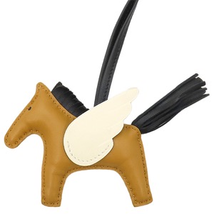 エルメス バッグチャーム ロデオPM ペガサス アニョーミロ マルチカラー 茶 黒 アイボリー 中古