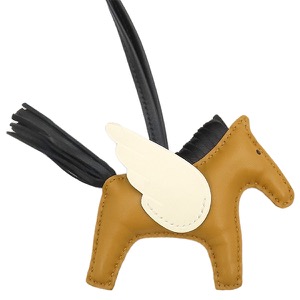 エルメス バッグチャーム ロデオPM ペガサス アニョーミロ マルチカラー 茶 黒 アイボリー 中古