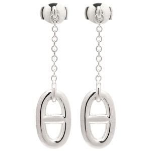 エルメス ピアス ファランドール MM シルバー925 シルバー シェーヌダンクル AG925 中古