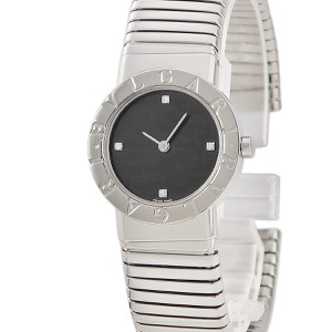 ブルガリ ブルガリブルガリ トゥボガス BB262TS ブラック ブレスレット 純正ダイヤ 4P 4石 4粒 クオーツ