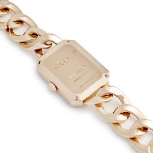 シャネル プルミエール Lサイズ H4412 K18PG無垢 純正ダイヤ 白 シェル チェーンブレス スクエア クオーツ