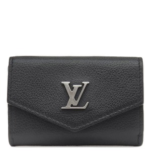 ルイヴィトン 三つ折り財布 ポルトフォイユ ロックミニ カーフ ブラック 黒 コンパクトウォレット M63921 中古