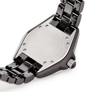 シャネル J12 H1634 ダイヤ 純正ルビー ブラックセラミック 黒 逆回転防止ベゼル デイト クオーツ