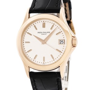 パテックフィリップ カラトラバ 5107R-001 メーカーOH済 K18RG無垢 アイボリー バー デイト 手巻き