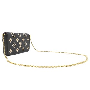 ルイヴィトン チェーンウォレット ポシェット フェリシー モノグラムアンプラント ブラック 黒 ショルダーバッグ M80482 中古