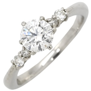 リング 指輪 ダイヤ 0.62ct Pt900 シルバー プラチナム Pt900 5P 5石 5粒 メレダイヤ エンゲージ ブライダルリング サイドストーン 中古