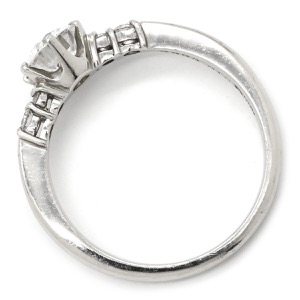 リング 指輪 ダイヤ 0.62ct Pt900 シルバー プラチナム Pt900 5P 5石 5粒 メレダイヤ エンゲージ ブライダルリング サイドストーン 中古