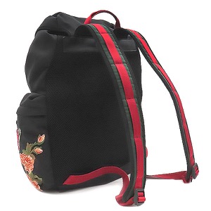 グッチ リュック・デイパック エンブロイダリー バックパック ナイロン ブラック 黒 タイガー 429037 中古
