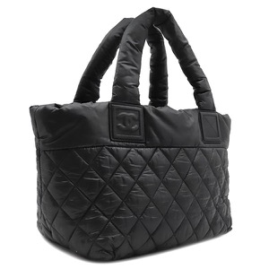 シャネル トートバッグ コココクーン トートバッグ PM ナイロン ブラック 黒 A48610 中古