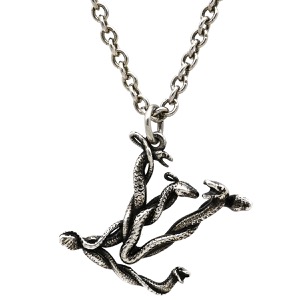 ルイヴィトン ネックレス LVスネーク ペンダント メタル シルバー シルバー金具 ロゴ ヘビ   MP2567 中古