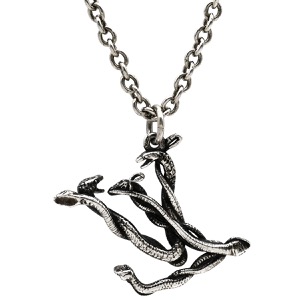 ルイヴィトン ネックレス LVスネーク ペンダント メタル シルバー シルバー金具 ロゴ ヘビ   MP2567 中古