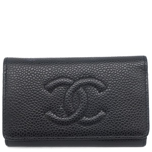 シャネル キーケース ココマーク キーケース レザー ブラック 黒 6連 6本 A13502 中古