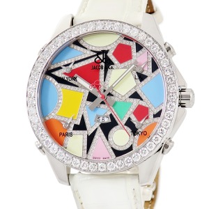 ジェイコブ 5タイムゾーン マルチカラー Dサークル JC-113DA 純正ダイヤ ラウンド クオーツ