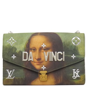 ルイヴィトン ショルダーバッグ ポシェット チェーン PVCコーティングキャンバス マルチカラー マスターズコレクション ダヴィンチ モナリザ M64626 中古