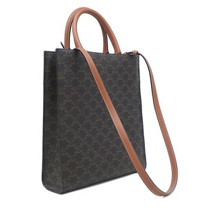 セリーヌ 2WAYバッグ スモール バーティカル カバ  レザー ブラウン 茶  ハンドバッグ ショルダー  191542BZK  中古