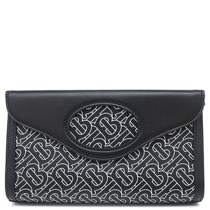 バーバリー 2WAYバッグ BTロゴ レザー ショルダー レザー ブラック 黒 白 ショルダー クラッチ  中古