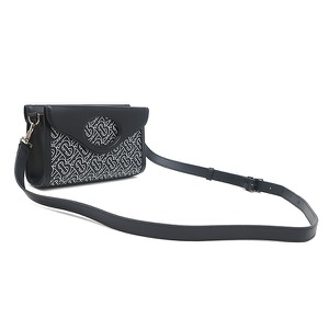 バーバリー 2WAYバッグ BTロゴ レザー ショルダー レザー ブラック 黒 白 ショルダー クラッチ  中古