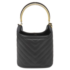 シャネル 2WAYバッグ シェブロン ウィズ シック ラムスキン ブラック 黒 Vステッチ チェーンショルダー ココハンドル 中古